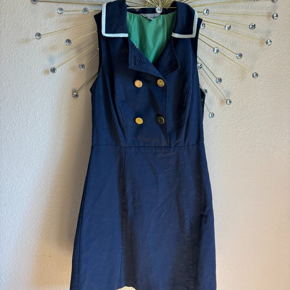 Merona Collection Navy Blue Knee-High Sailor Cut Dress